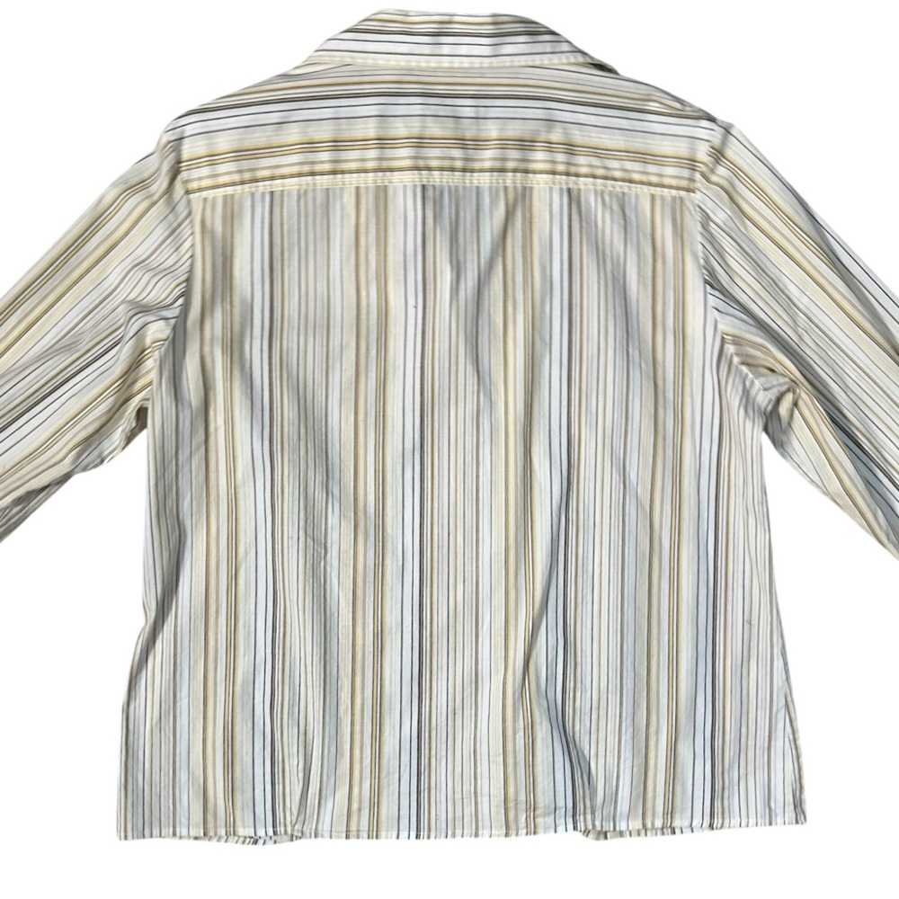 Pendleton Button Down Blouse Striped Brown Yellow… - image 3